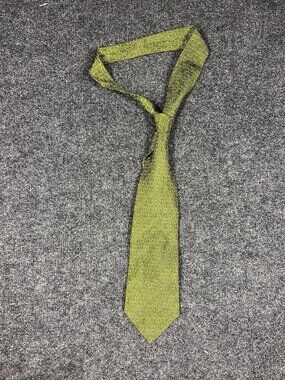 Salvatore Ferragamo Green Silk Tie Geometric Pattern Made in Italy